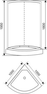 Душевая кабина Arcus style S-03 100х100х195